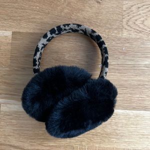 Never worn - leopard and fur earmuffs